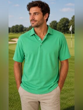 Men's Donald Ross Green Short-Sleeve Polo